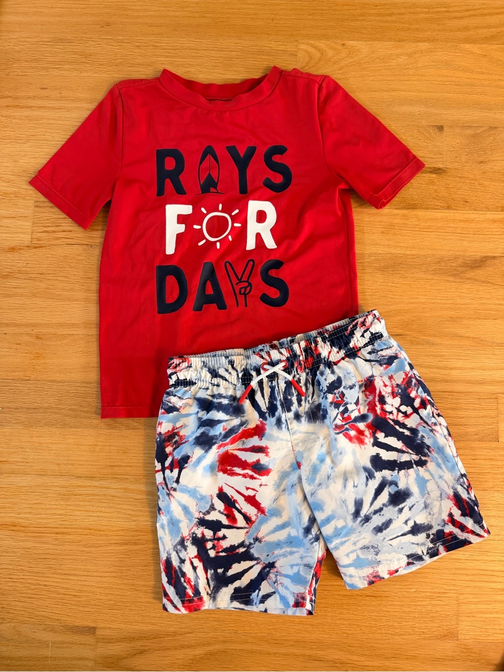 Boys USA rashguard & Tie-Dye Swim Set, Size 5T